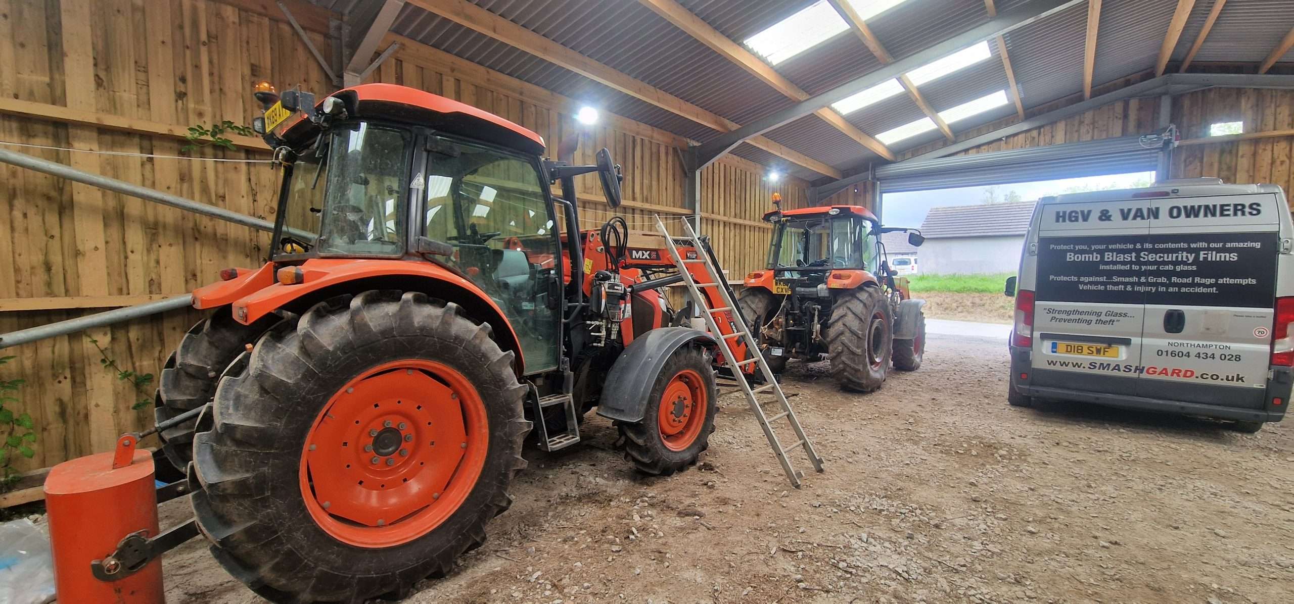 Kubota tractor safety security window film by Smashgard