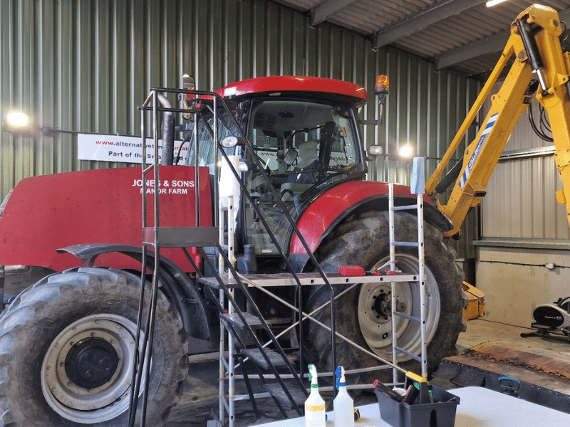 Red Tractor glass film installation in Northamptonshire