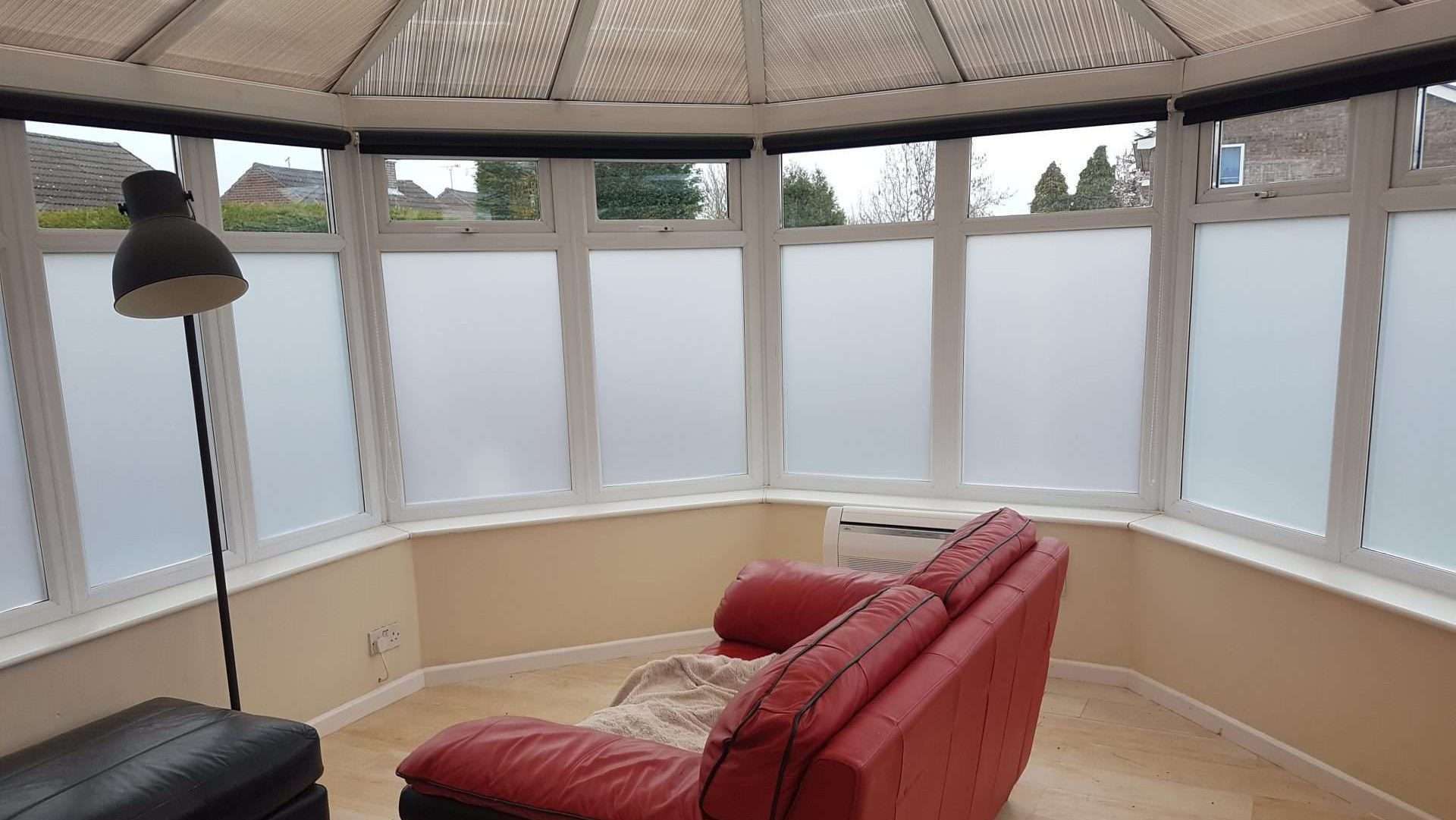 Conservatory frosted window film